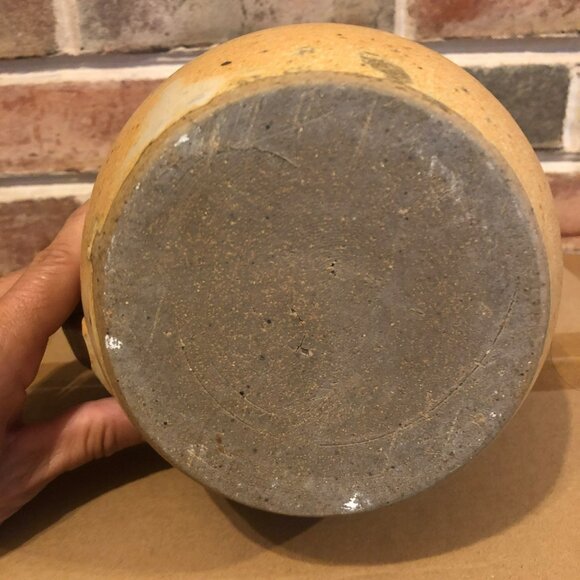 Stoneware Pottery Pitcher W/Floral Design Handle Artisan made OOAK - Picture 5 of 9